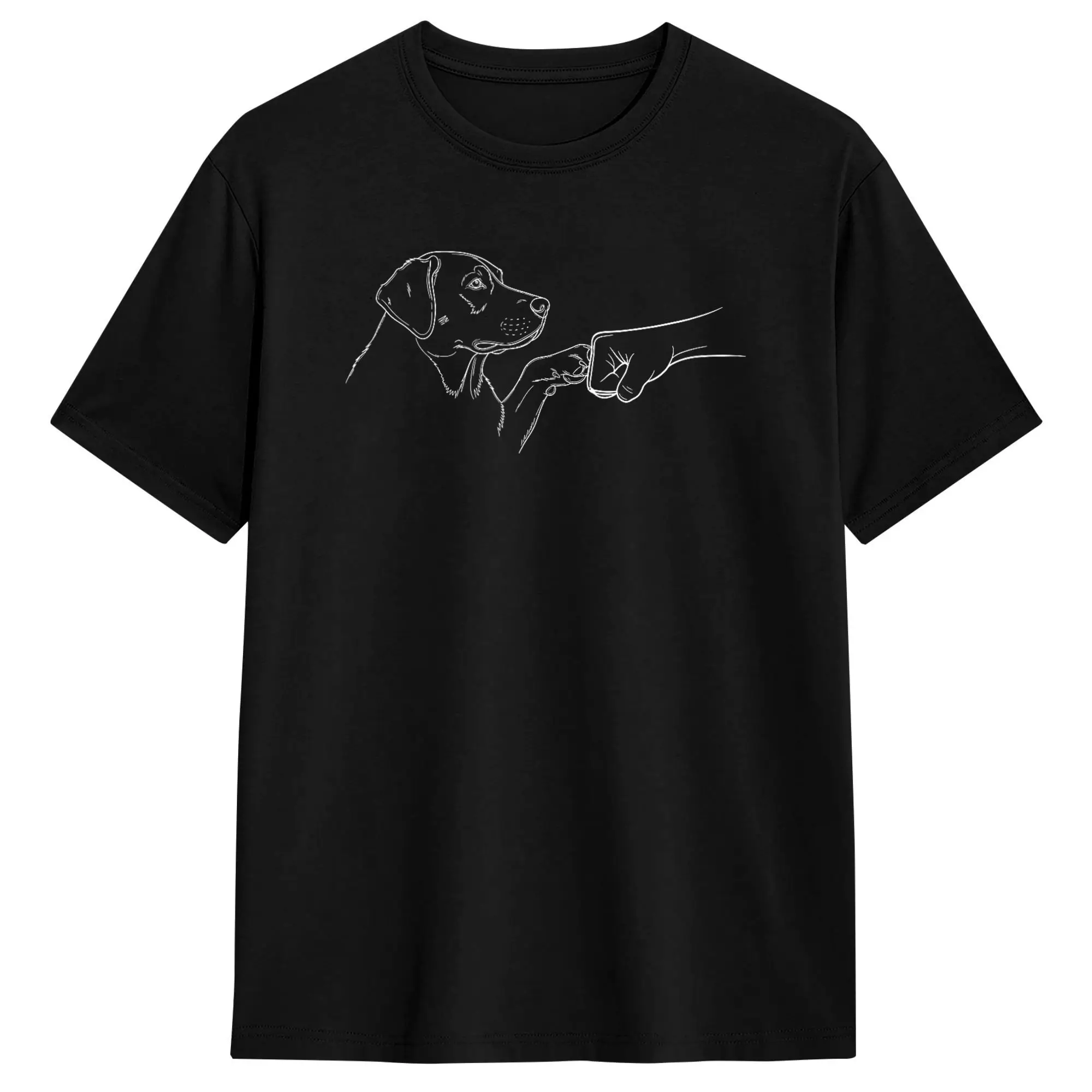 Labrador Retriever Punch Hand Friendship Fist Bump Dog Lover T Shirt Summer  Novelty T-Shirts Men 100 Cotton O-Neck Top Tees