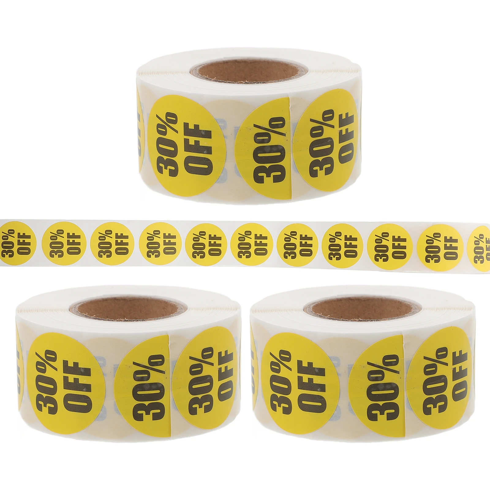 

3 Rolls 1 Inch Round Stickers Self Adhesive Labels for Retail Store Yellow Circle Price Tags Supermarket Sale Signs