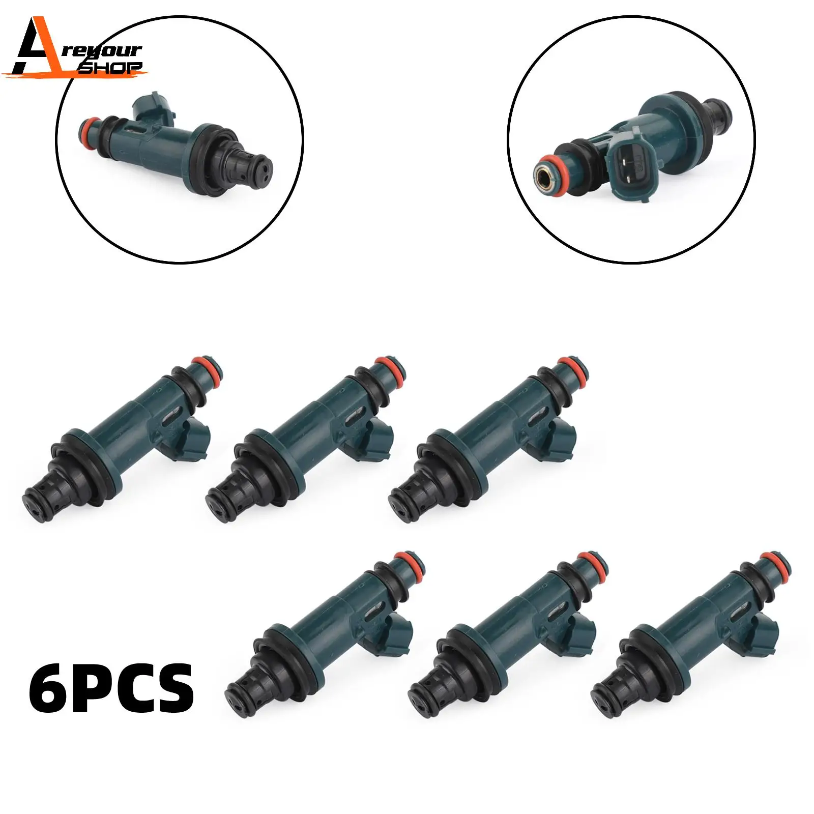 Areyourshop 6Pcs Fuel Injectors Fit For Sienna 1998-2003 RX300 1999-2003 3.0L V6 23250-0A010 842-12235 Car Accessories Parts