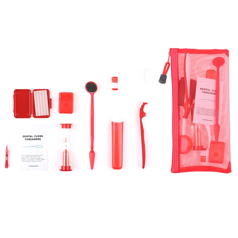 10 Kits Dental Care Toothbrush Kit Orthodontic Teeth Floss Oral Cleaning Tools