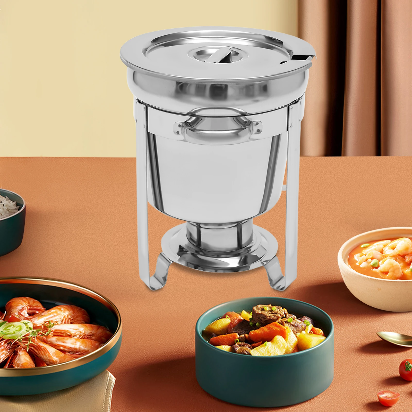 

7L Stainless Steel Food Chafer Buffet Set Portable Food Warmer with Handles for Home Buffets Restaurants Surface Polishing