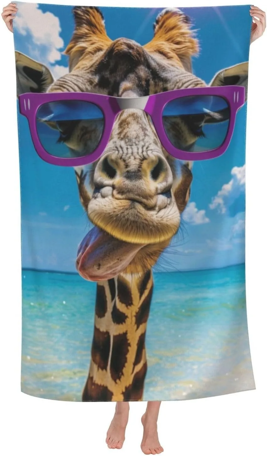 Cute giraffe pattern Beach Towel for Family stuff friend Gifts Quick-Dry Towel For Bath Yoga Tourism Beach GYM Camping Swimming
