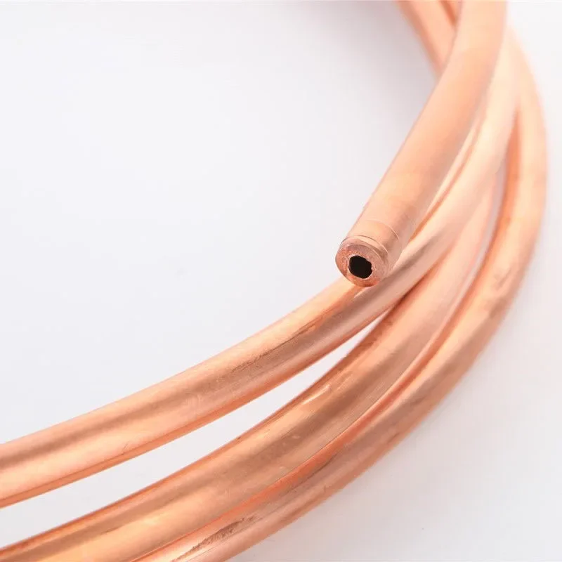 1Meter Copper Tube Coil OD 2/3/4/5/6/8/9.52/10/12/12.7/14/16/19mm Soft 99.9% T2 Copper Pipe Air Conditioning Oil Water Cooling