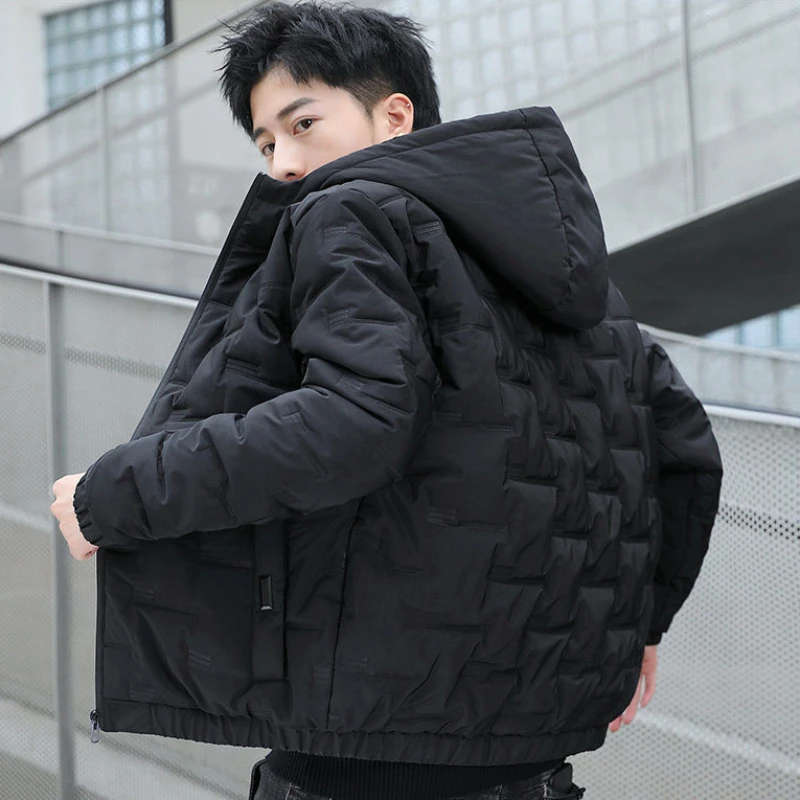 2023 koreanische Herren Baumwoll jacke Herbst und Winter jacke schöne neue verdickte Daunen Baumwoll jacke Kapuze Baumwoll jacke