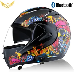 Helmets Microphone With Bluetooth Speakers Motorcycle Helmet Flip-up Carbon Fiber Modular Cable Carbon Fiber Stripes DOT ECE