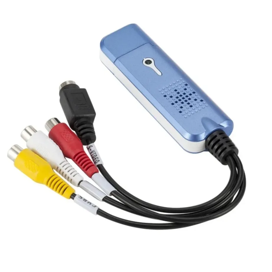 Convertidor VHS VCR a Digital Tarjeta de captura de audio USB 2.0-Tarjeta de captura analógica con cables RCA para DVD/TV, funciona con Windows7/8/10