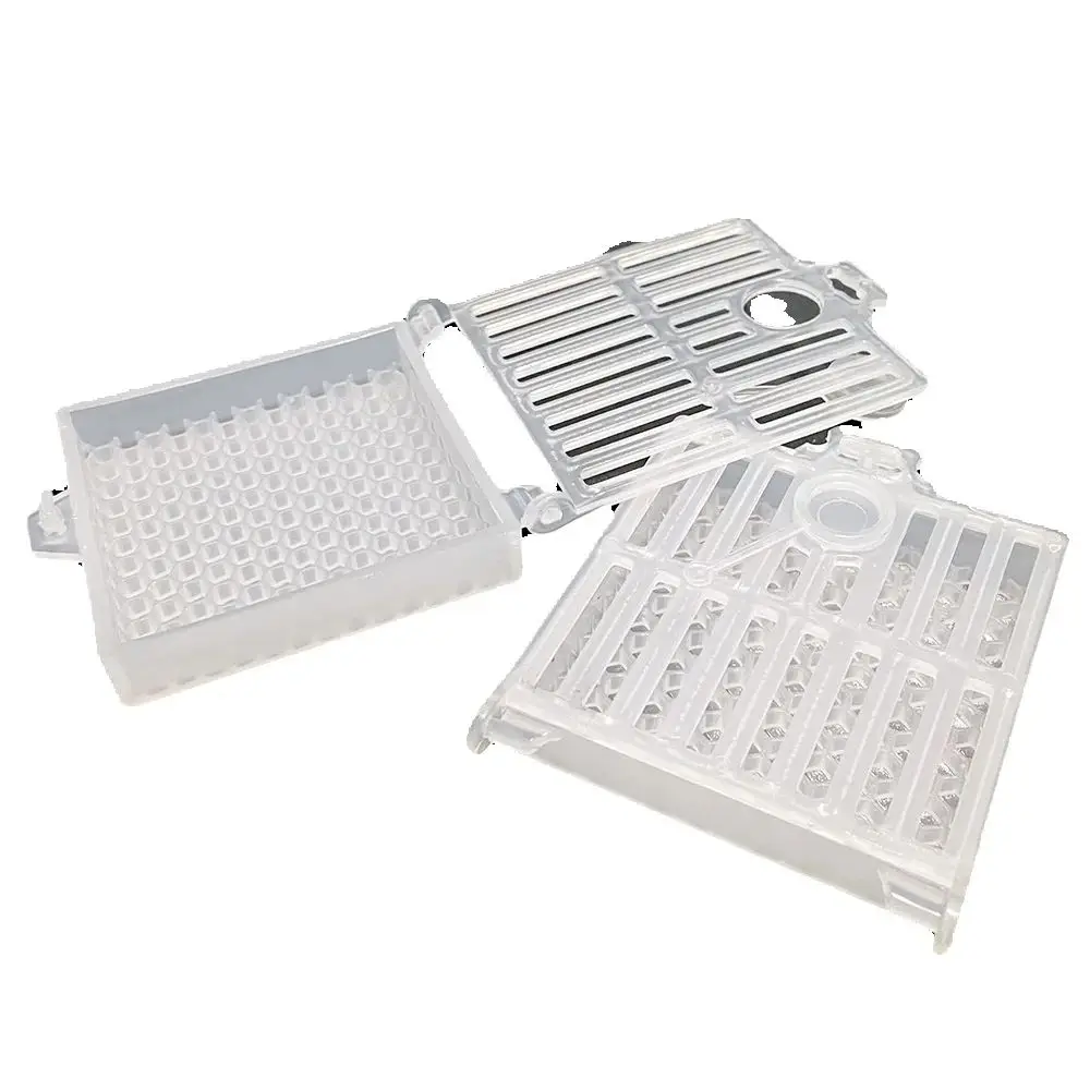 5PCS Plastic Beekeeping Queen Bee Cage Shipping Cage Foldable Large Space Transport Travelling Transparent
