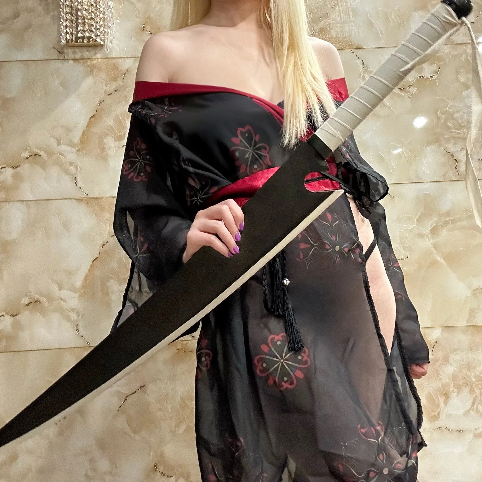 Épée Katana en bois Kurosaki Ichigo 39.3 pouces, sabre de samouraï, couteau Ninja japonais, accessoires de Cosplay, jouet accessoire