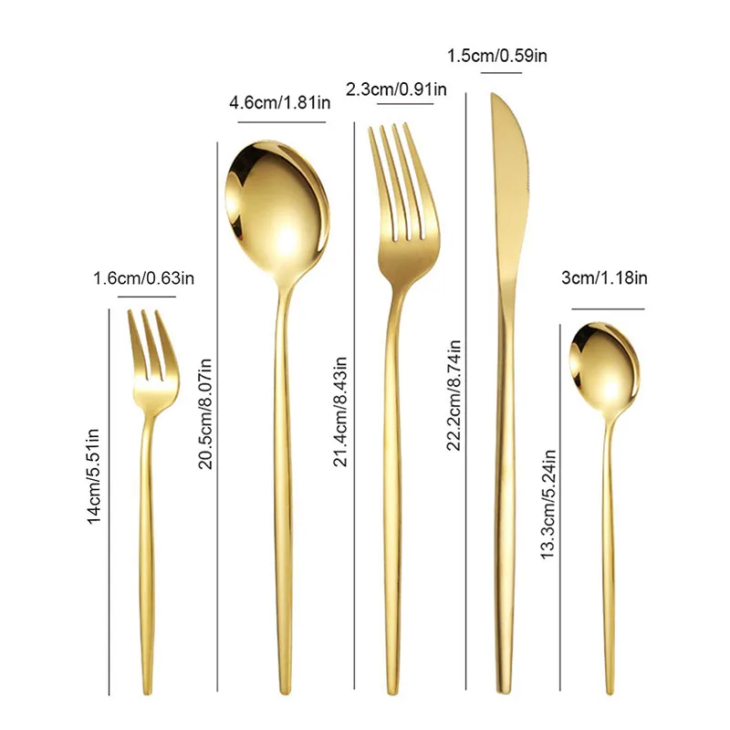 5pcs/30pcs Stainless steel cutlery set steak forks dessert spoons fruit forks are suitable for banquet restaurant guests