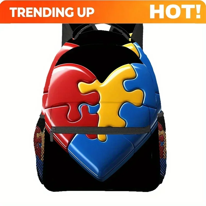 Custom Colorful Autism Awareness Black Hand Outdoor Sports Backpack, Travel Backpack, Adjustable Comfortable Shoulder Strap