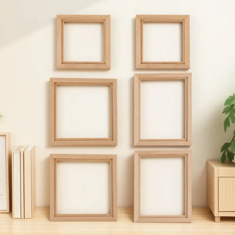 

6Pcs Mini Wooden Photo Frames Exquisite Micro Landscape Decors Miniature House Decoration Mini Photo Frame Crafts