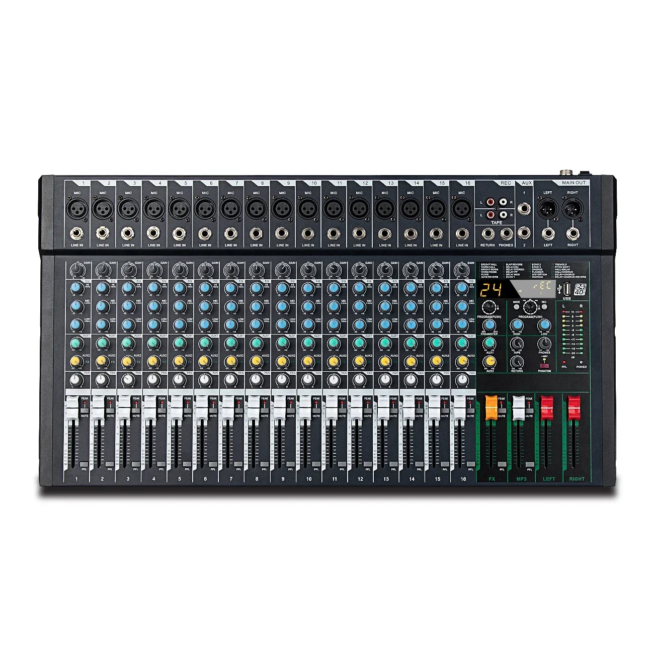 

Biner FG16 Professional audio mixer High Quality 16 Channel Built-in 99DSP Audio Digital USB Mixing Console