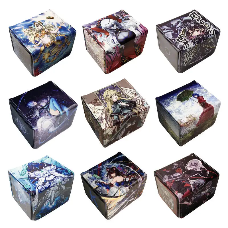 

Yu-Gi-Oh! PTCG WS K9 Black Magician Girl DIY Large Capacity Leather Card Box Thickened Anime Game Collection Card Storage Box