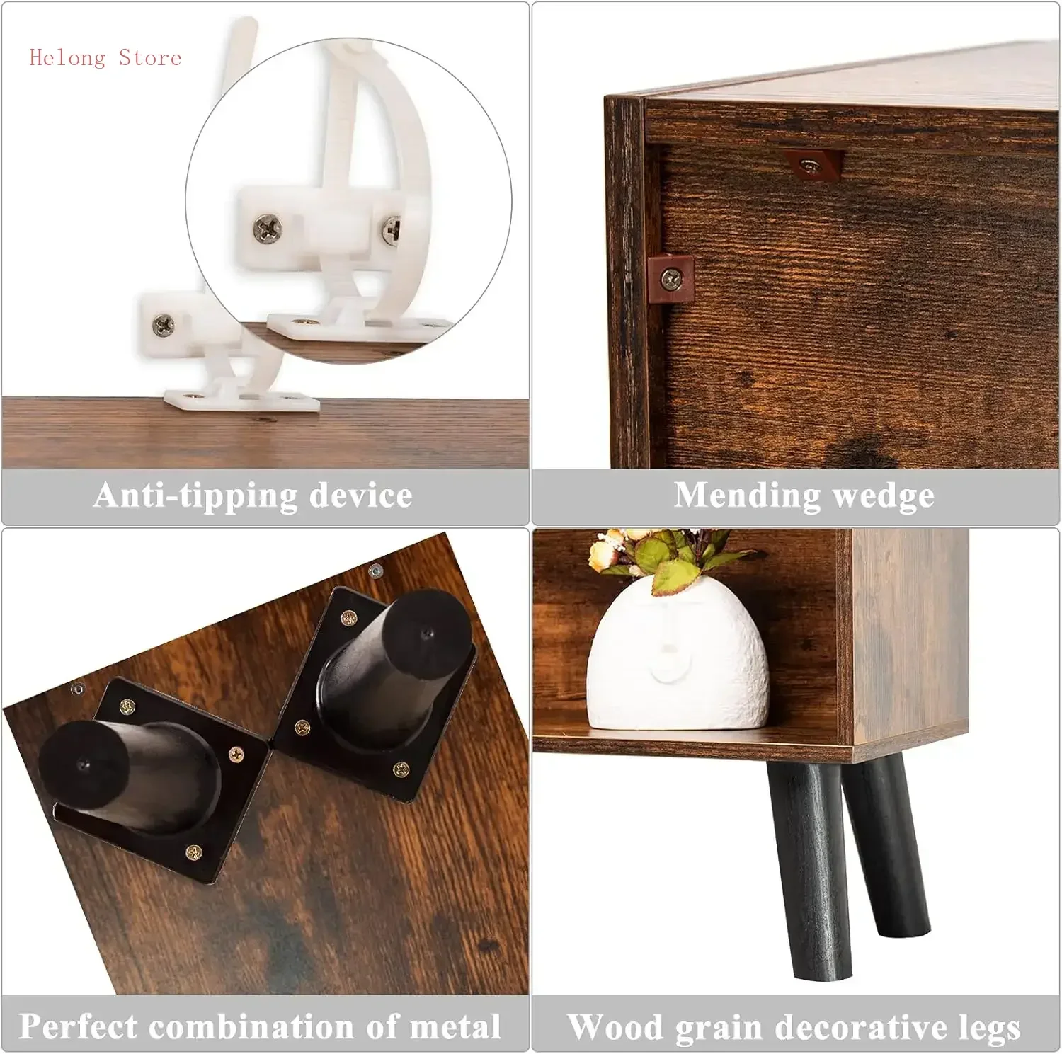 [XMSJ]Cube Bookshelf 3 Tier Mid-Century Rustic Brown Modern Bookcase with Legs,Retro Wood Bookshelves Storage Organizer Shelf