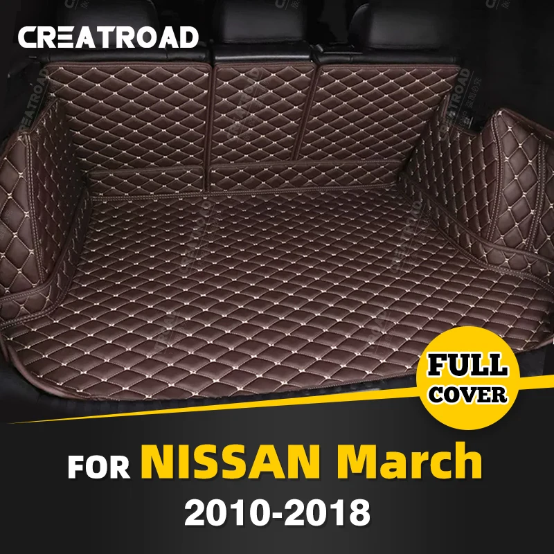 

Auto Full Coverage Trunk Mat For Nissan March 2010-2018 17 16 15 14 13 12 11 Car Boot Cover Pad Interior Protector Accessories