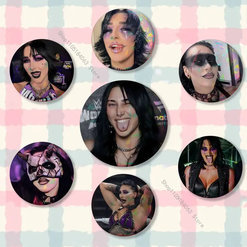 

Cool R-Rhea Ripley Creative Round Badge Button Pin Bag Decor Fans Collection Friends Gift Brooch