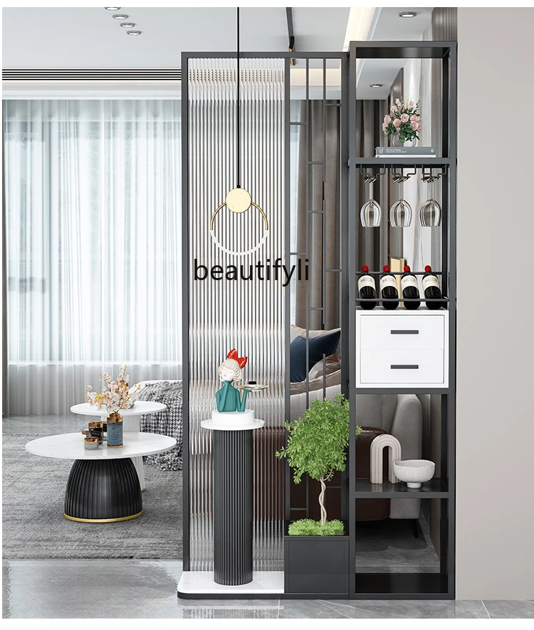 

Living Room Storage Screen Hallway Wine Cabinet Modern Minimalist Changhong Glass Partition Decoration