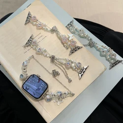 Women Crystal Butterfly Strap For Apple Watch Band Ultra 2 49mm Iwatch Series 10 9 8 6 7 5 SE 4 46/45/44/42/41/40/38mm Bracelets