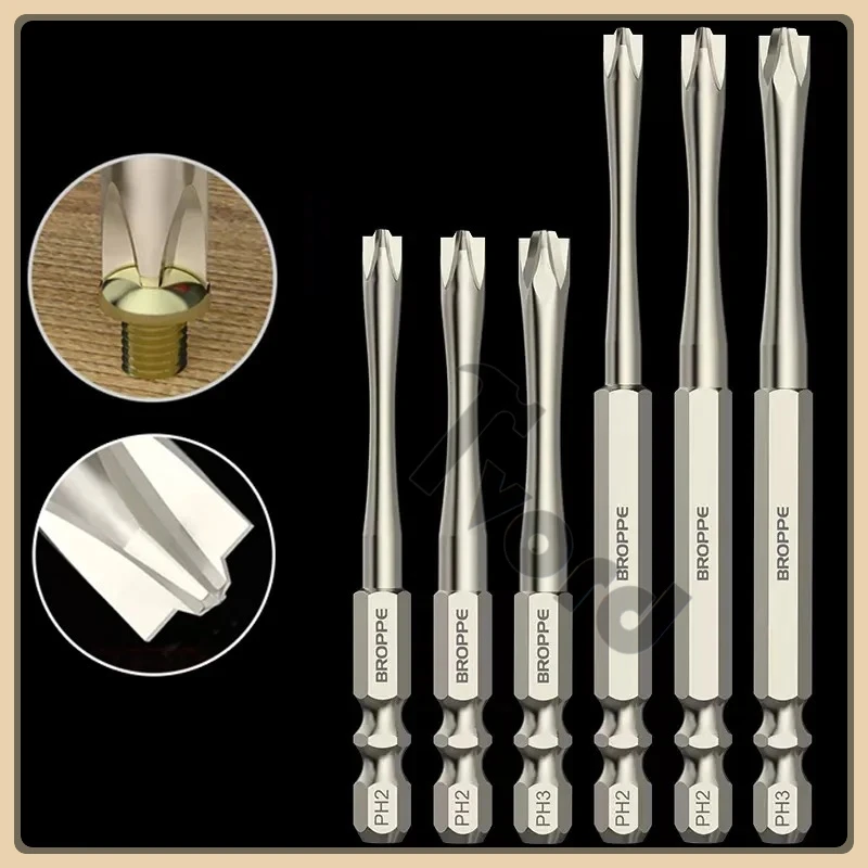 

3Pcs FPH2 FPH3 Screwdriver Bits Magnetic Special Slotted Cross Screwdriver Batch Head Nutdrivers for Socket Switch Power Tool