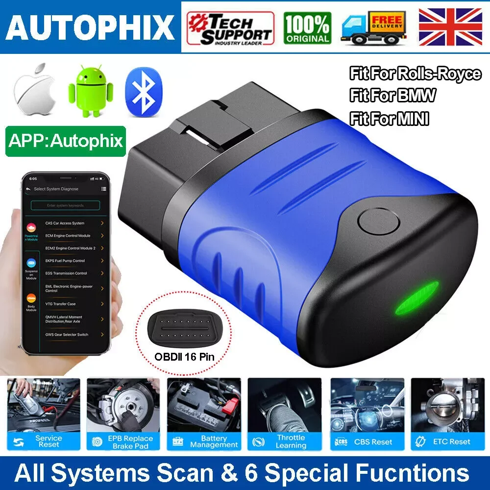 AUTOPHIX 3910 Car Code Reader Bluetooth OBD2 Scanner All Systems Diagnostic Tool For BMW Battery Registration EPB Oil