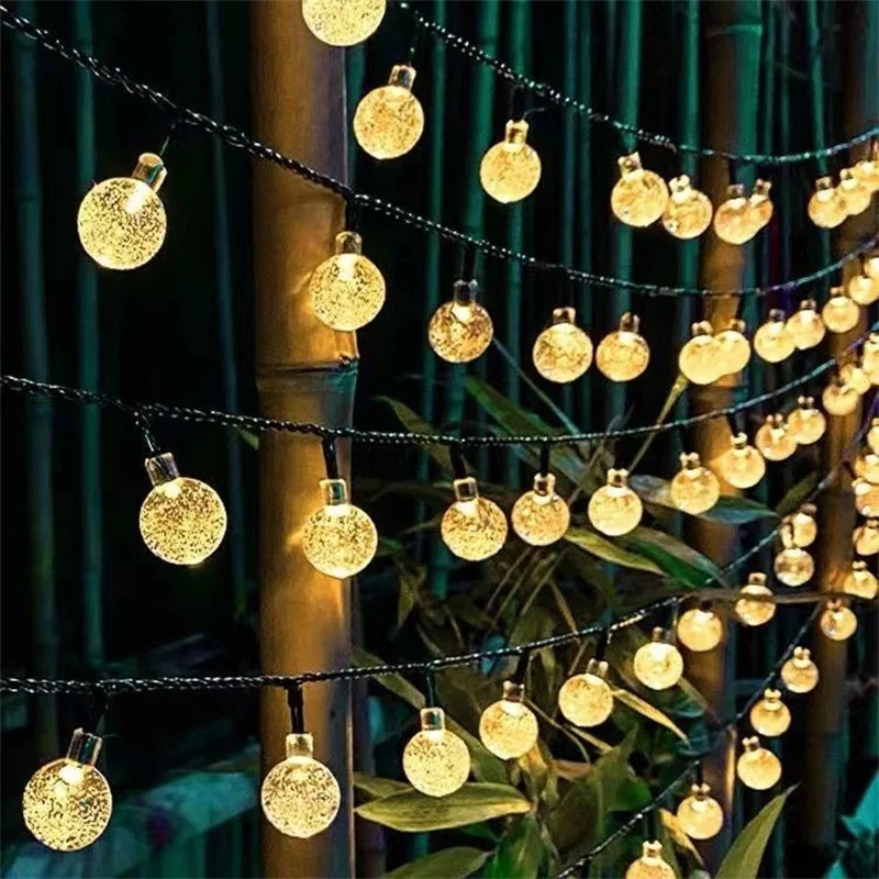 Solar String Lights 200 Led Outdoor Crystal Fairy Light Chritmas Garland 8 Modes Waterproof Patio Light for Garden Party Decor