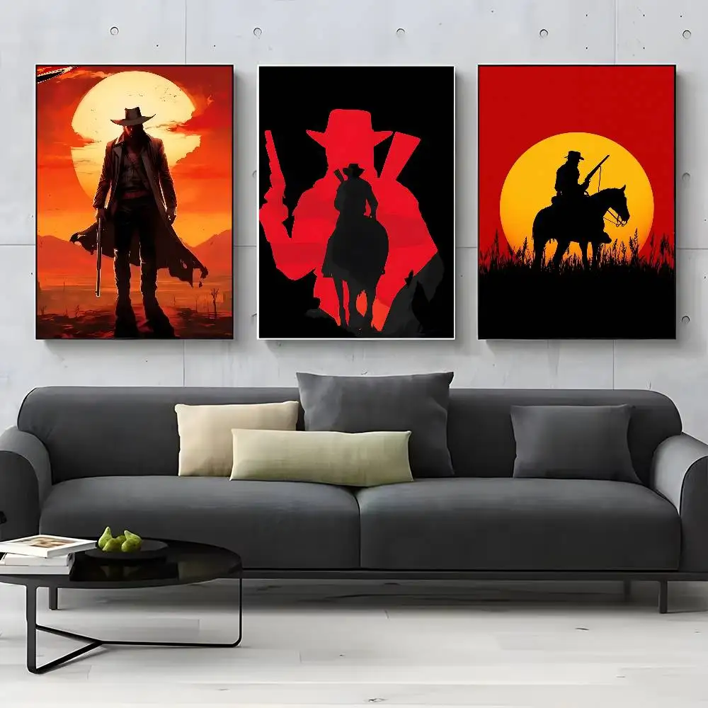 ملصق فيلم البوب Red D-Dead Redemption2 ملصق ورقي لاصق مقاوم للماء لديكور غرفة القهوة والبار