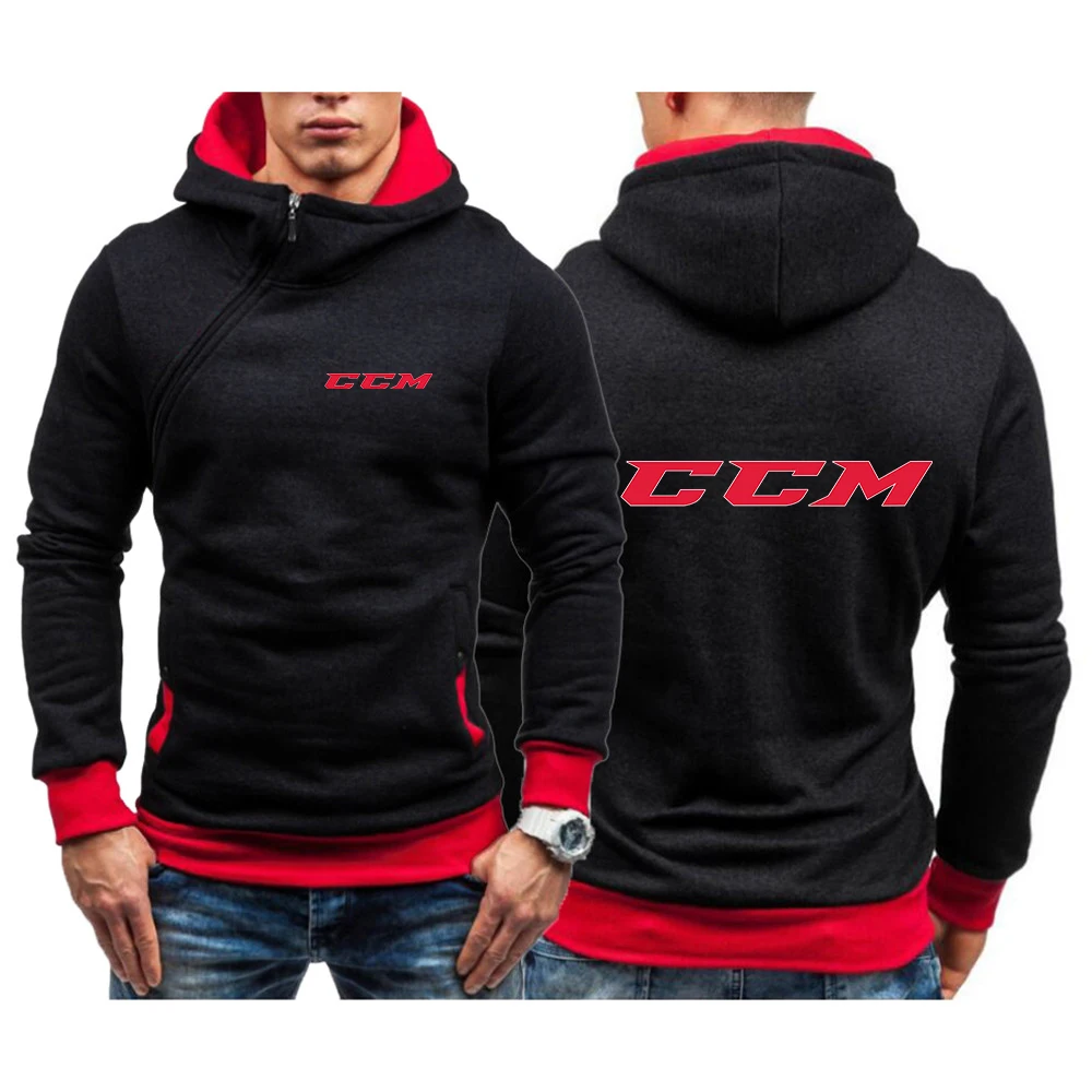 

2023 Spring Autumn New Men's Hoodie CCM Printed Diagonal Zip Hoodie Sweatshirts Popular Sportswear Streetwear Pullovers