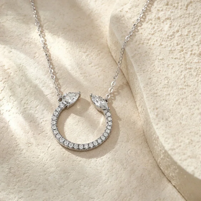 Moissanit-Anhänger-Halskette, Wassertropfenform, Farbe D, VVS1, 925er Sterlingsilber, individuell gestaltbar, einzigartiges Geschenk zum Jahrestag für Damen. – Detail 5