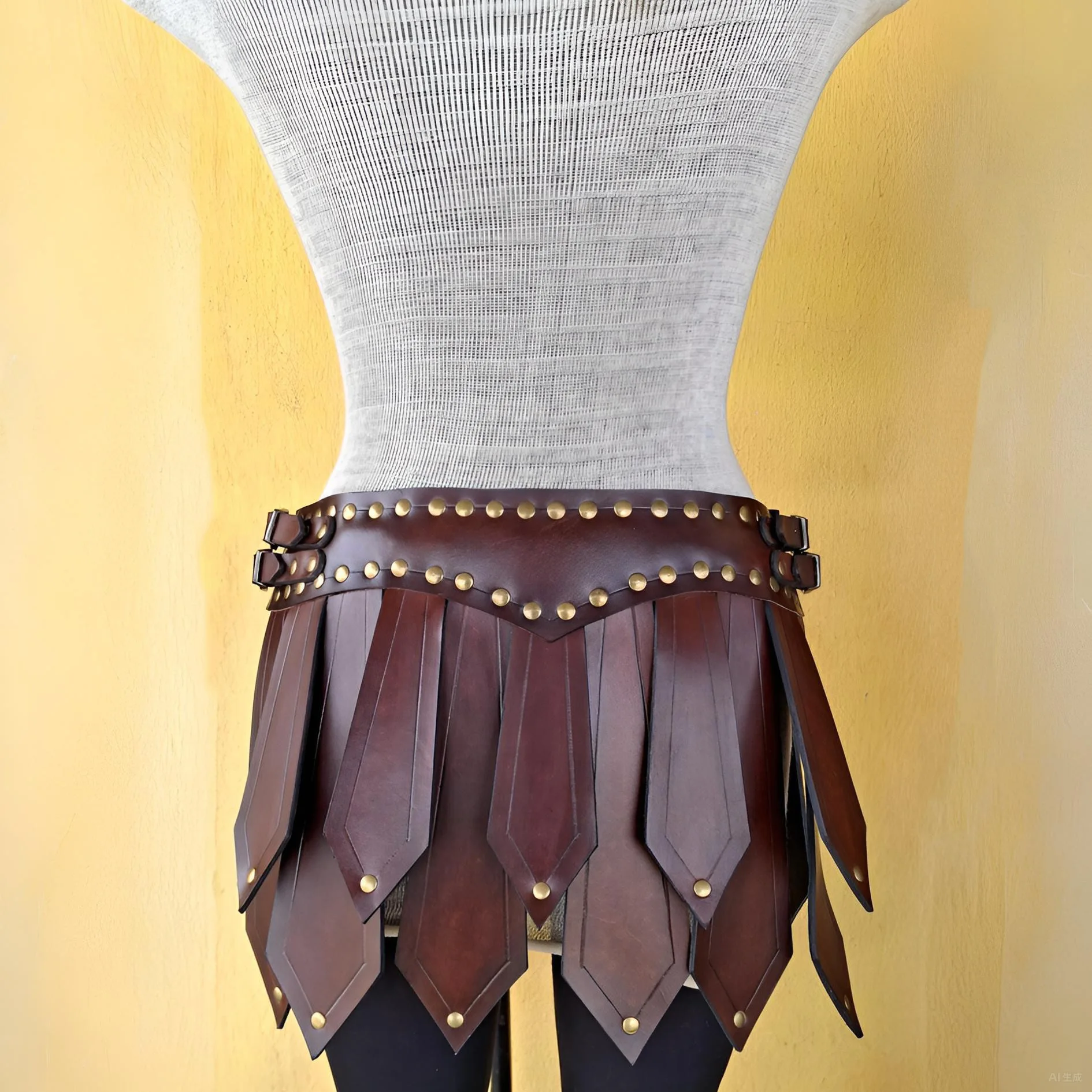 Medieval viking warrior pu leather waist apron drama performance cosplay props