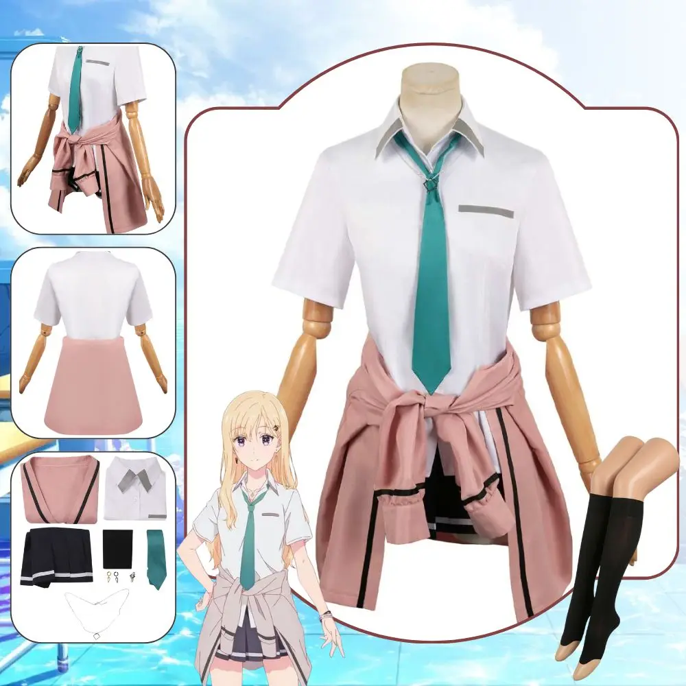 Ayase Saki Anime Days with My Stepsister Cosplay Fantasy Costume Disguise for Women Girls School Uniform Halloween Carnival Suit