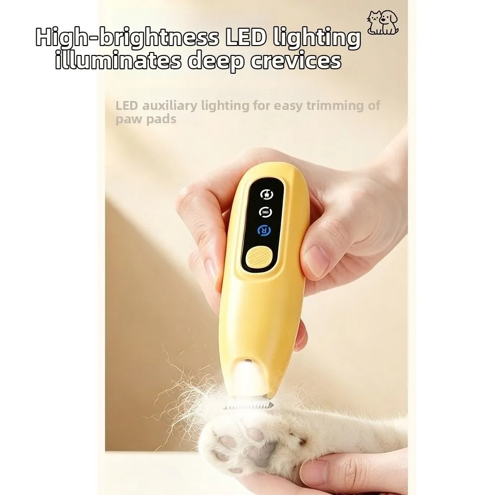 Convenient LED Light Pet Paw Trimmer Safe Cordless Cats Foot Shaver Low Noise Comfortable Grip Dog Hair Clippers Dog Grooming