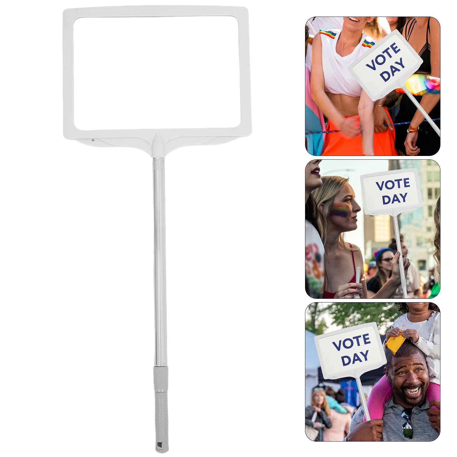 

Portable Handheld Stainless Steel Sign Holder Display Stand for Sports Events Meeting Outdoor Guide Traffic Sign