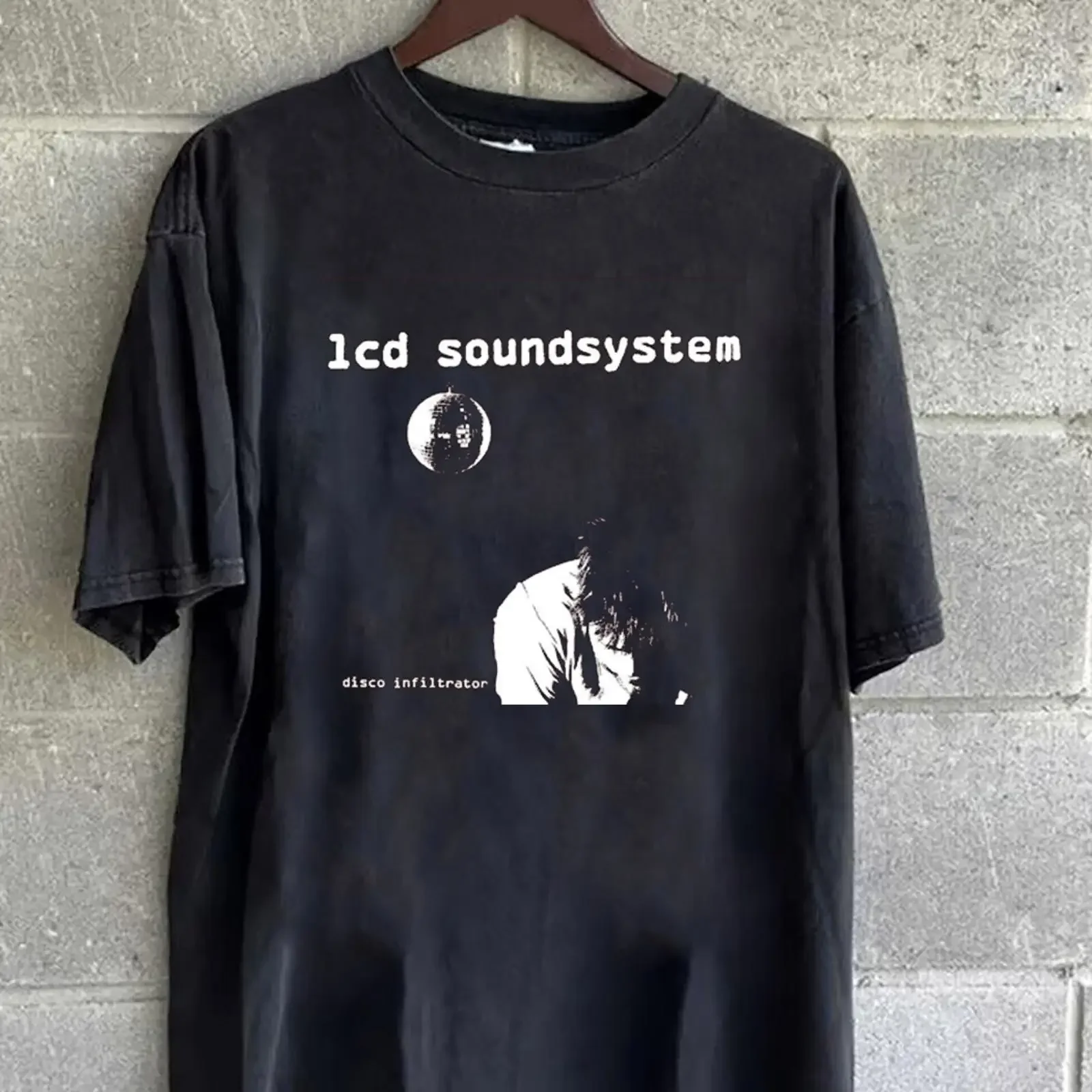 LCD Soundsystem Band Disco Infiltrator Black All Size T Shirt OM830 vintage Washed Versatile Unisex streetwear Comfortable