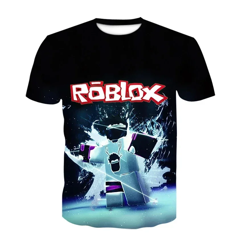 تي شيرت Roblox Game للأطفال أزياء تنكرية للأطفال كارتونية بأكمام قصيرة وطباعة ثلاثية الأبعاد ملابس غير رسمية للشارع