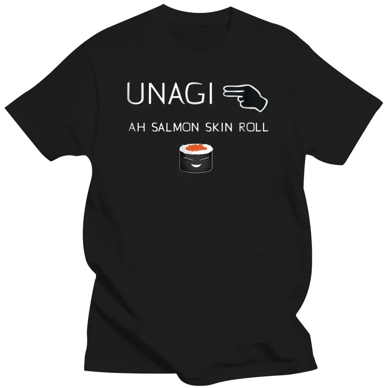 Casual Round neck tops fashion tshirts male tee-shirt graphic t shirts Unagi Salmon skin roll Tshirt. Stay in Total Awareness