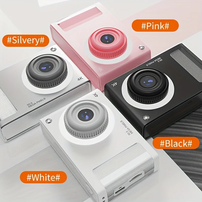 كاميرا رقمية 4K HD CCD 2.4 بوصة عرض كاميرا التصوير الفوتوغرافي للطلاب ضبط تلقائي للصورة السيلفي كاميرات رقمية للمبتدئين في مستوى الدخول