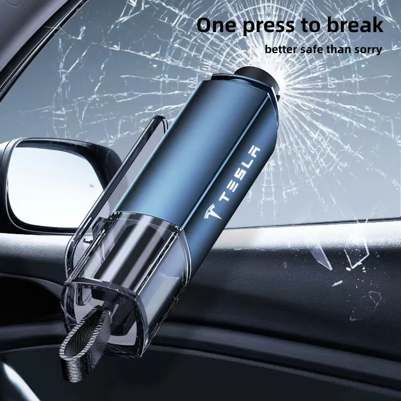 Car Emergency Escape Safety Hammer Window Breaking Tool Seat Belt Cutter For Tesla Model 3 Model X Model S Model Y Car Accessory