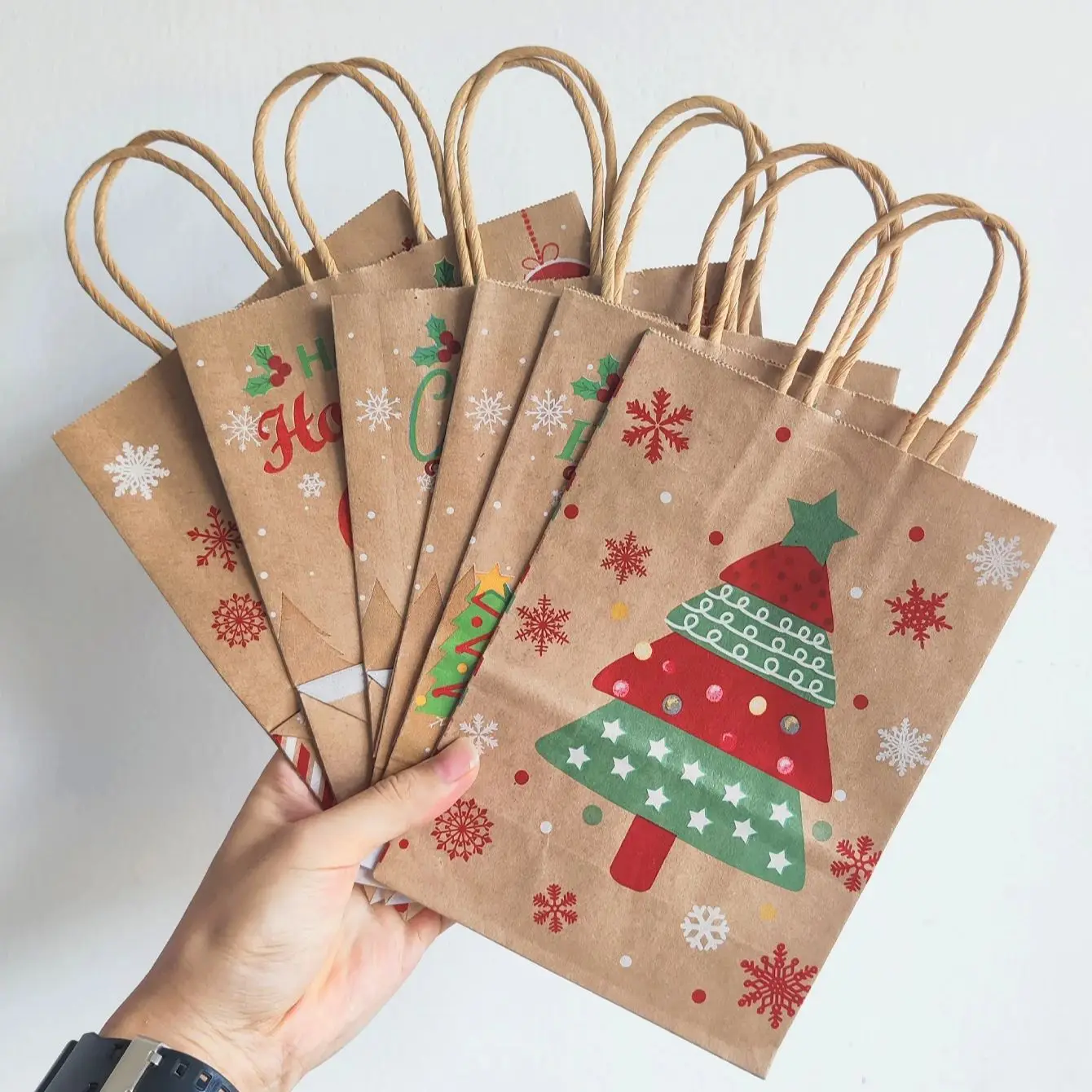 Kraft Paper Christmas Gift Bags