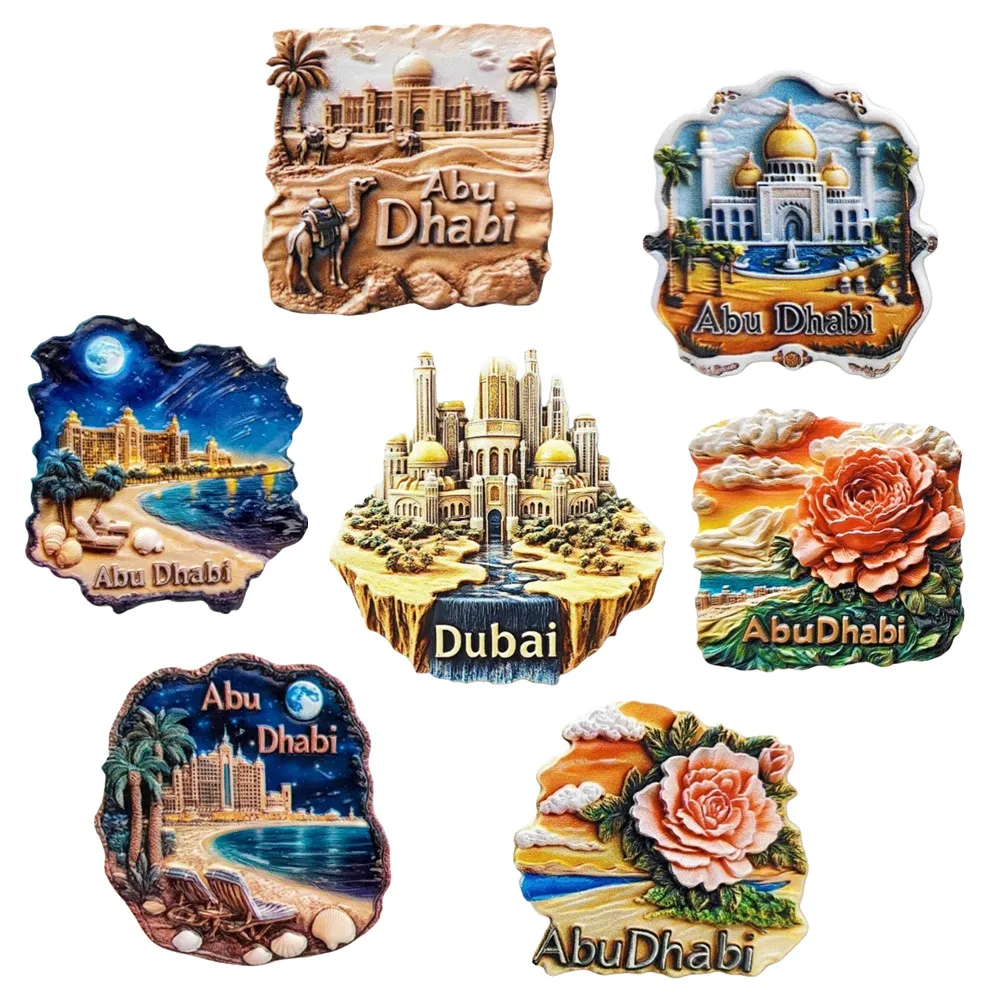 Asia United Arab Emirates  3D Fridge Magnets Tourism Souvenir Refrigerator Magnets Sticker