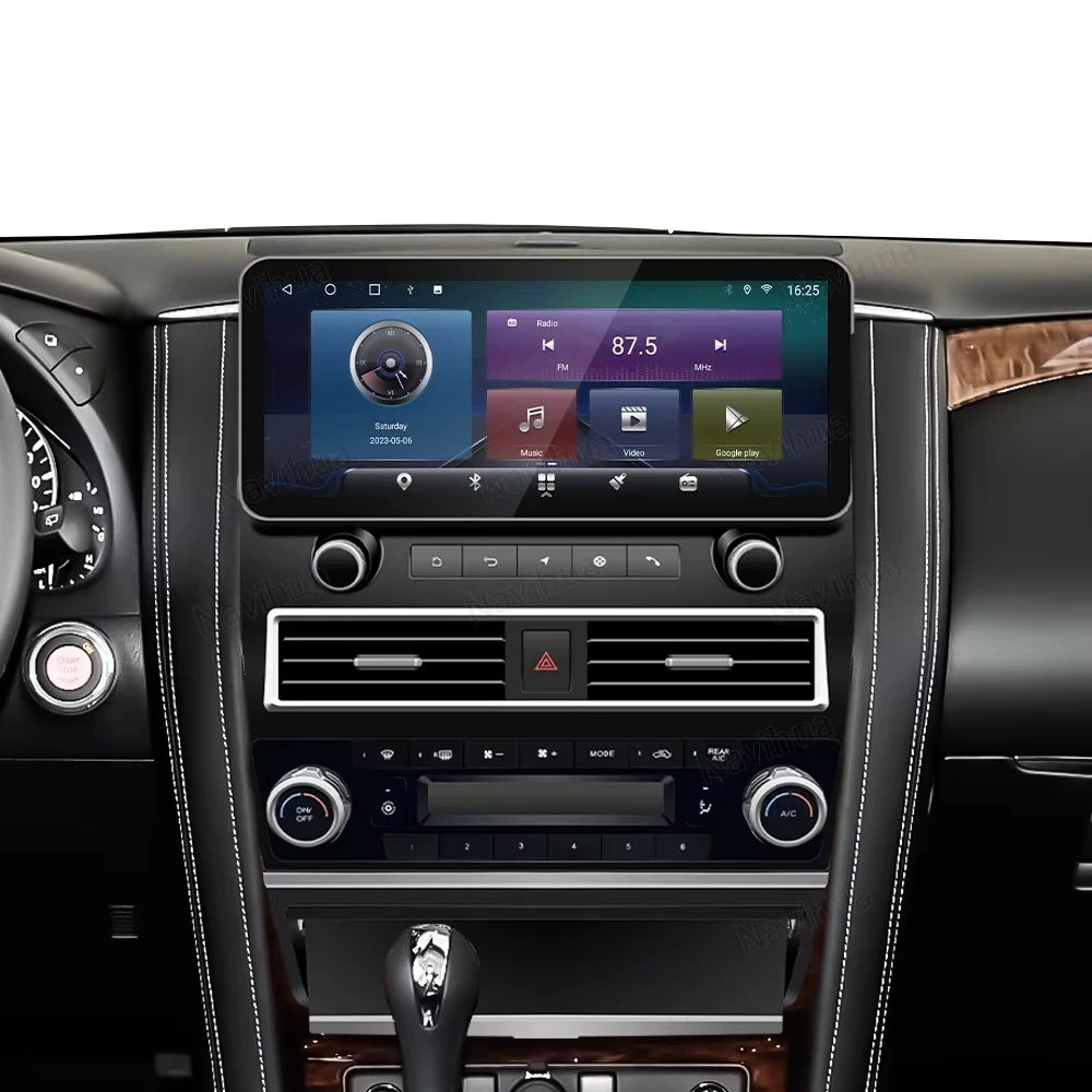 ترقية جديدة راديو السيارة الاندورويد لتحديد المواقع والملاحة الوسائط المتعددة مشغل تلقائي Carplay رئيس Unitfor-Nissan Patrol Y62 2014-2017