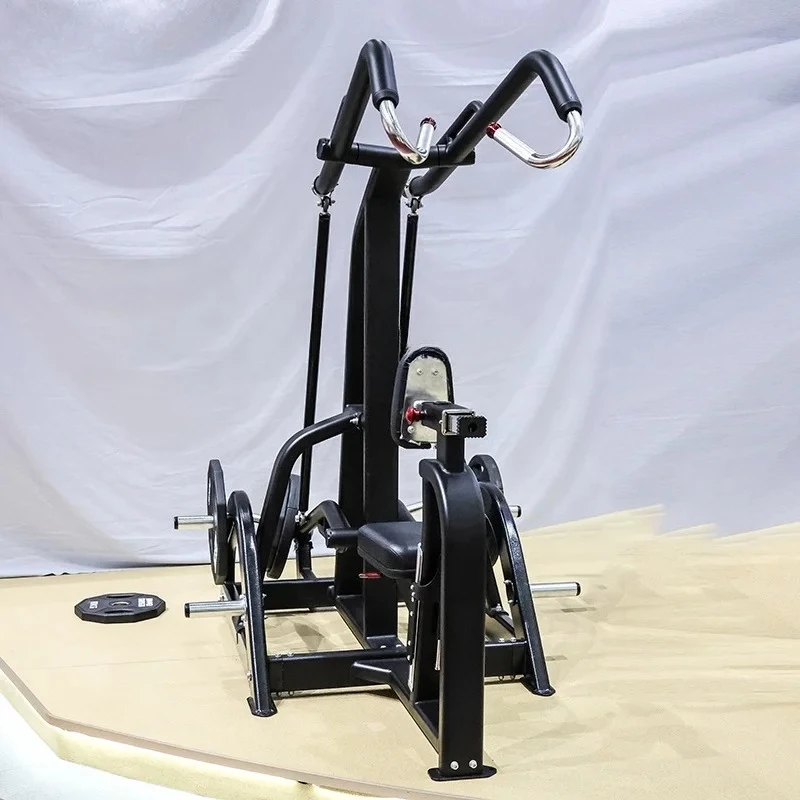 Popular Indoor Equipment Gym Fitness Arm Workout Back Muscle Trainer Plate Load Seated High Row Pulldown Machine