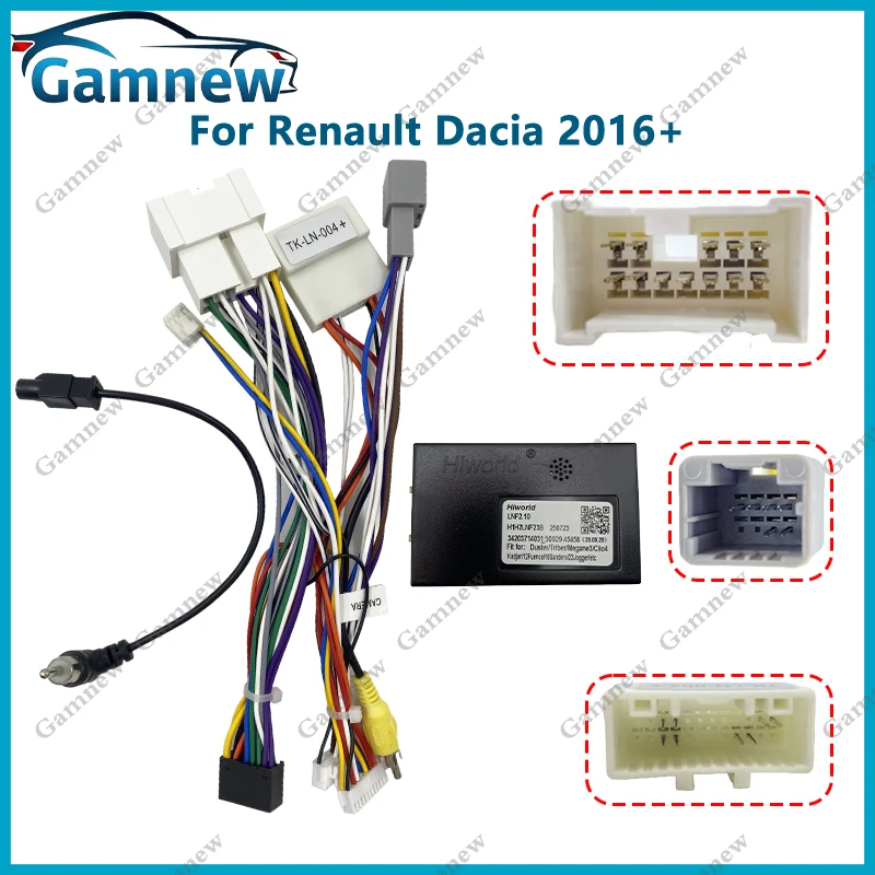 Car 16PIN Android Wire Harness Adapter Canbus Box Decoder For Renault captur Clio 4 Triber Dacia Duster Sandero 2016+