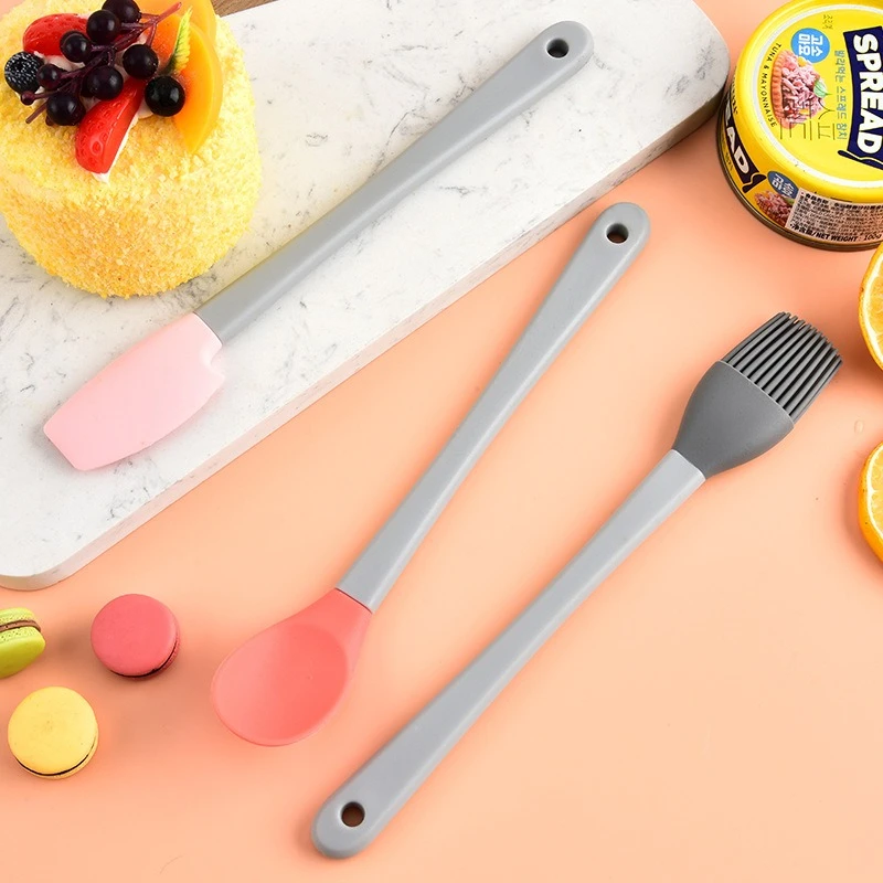 Silicone Scraper 5-piece Household Split Cake Cream Scraper Barbecue Brush Spoon Kitchen Baking Practical Set