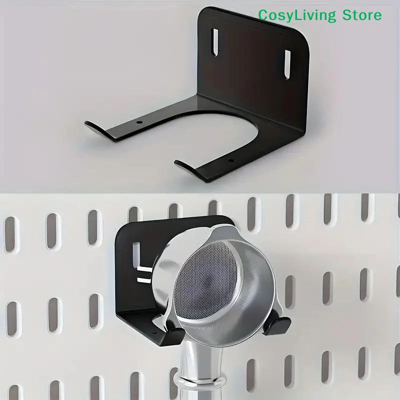 1Pcs Metal Black Storage Hook With Ventilation Slots Easy-to-Install Garage Organizer For Lawn Mowers And Branch Trimmers