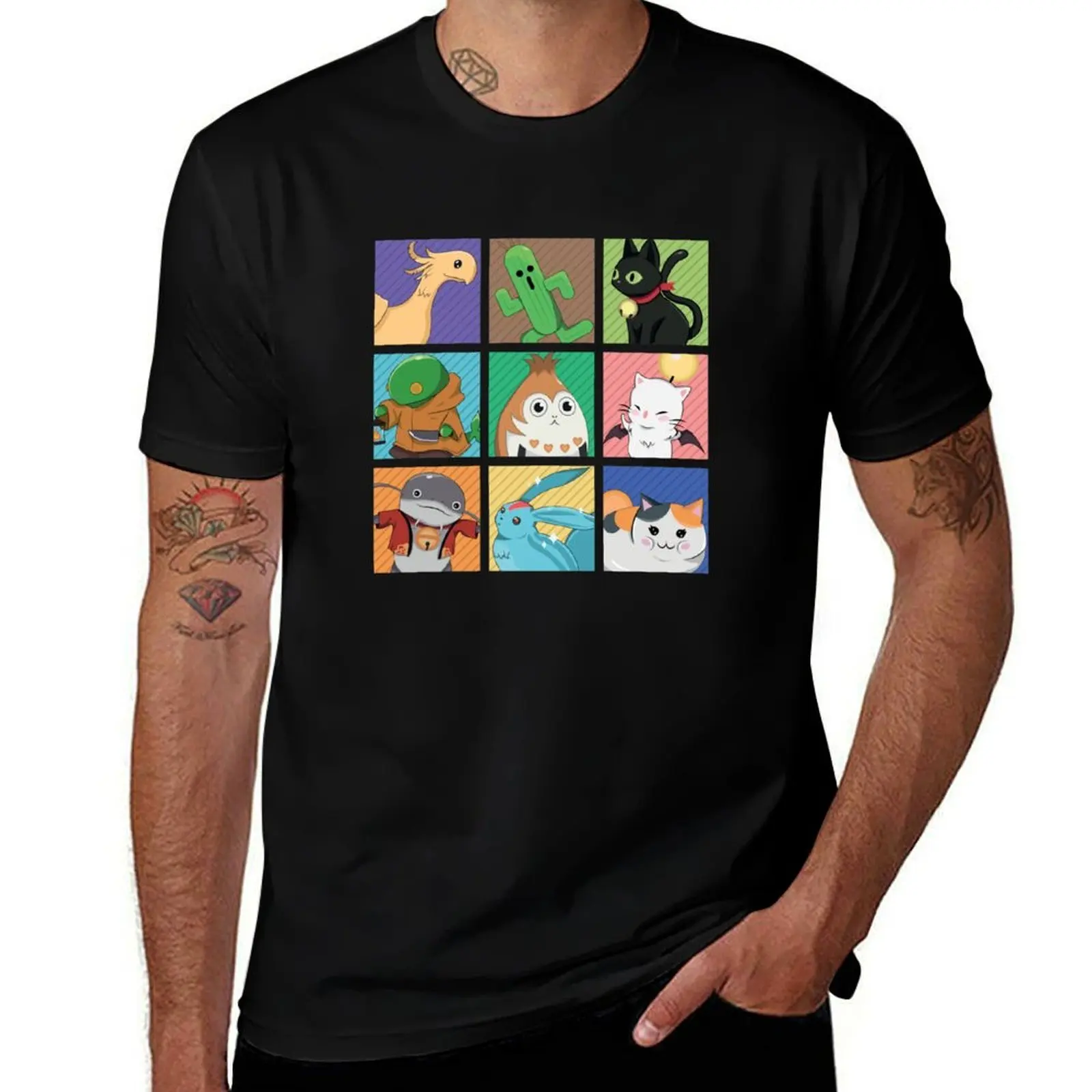 FFXIV POP ART T-Shirt funny t shirts cotton T-Shirt