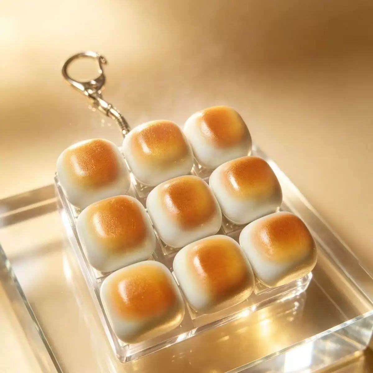 Bag Accessories Caramel Bread Keycap Stress Relief Button Keychain Backpack Pendant Office Lunch Break Fidget Calm