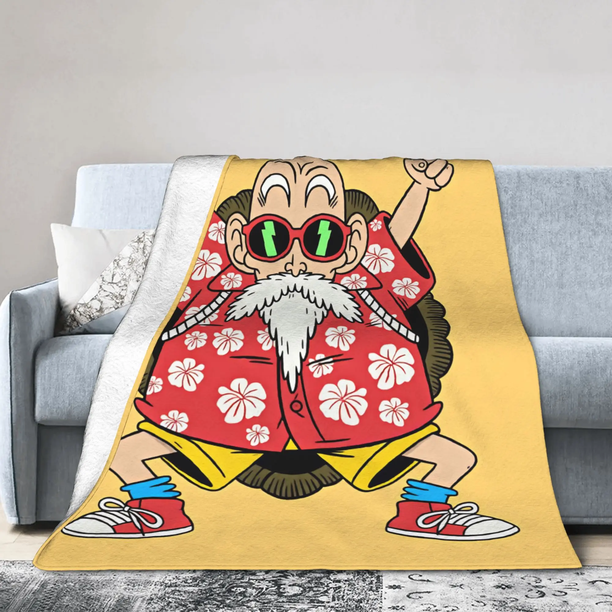 Warm Soft Blanket Kids Travel New Anime Dragon Ball Master Roshi Bedding Throws Flannel Bedspread For Outdoor Sofa Bed Cover