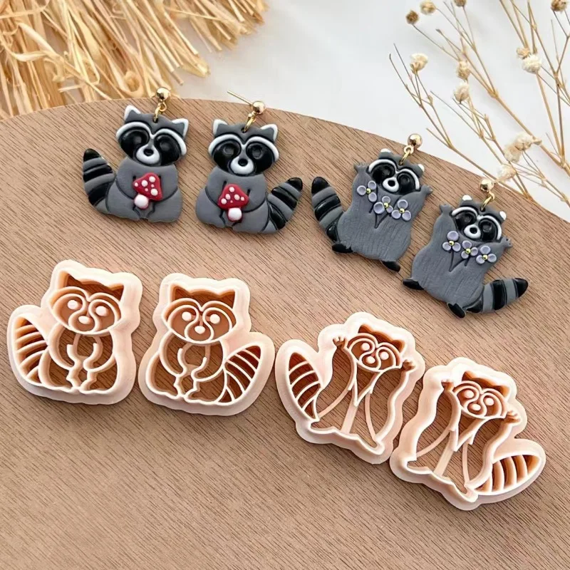 1 Para Szop Mysz Polymer Clay Cutter Cartton Animal Ceramic Pottery Clay dla DIY Kolczyk Biżuteria Wisiorek Ręczne cięcie Die — zdjęcie 3