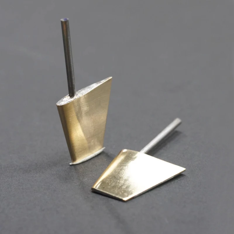 1Pair 1/350 Scale Cruiser Model Simulation Rudder Copper Rudder Sheet+Dia 1.5mm Stainless Steel Rod for RC Boat Accessory