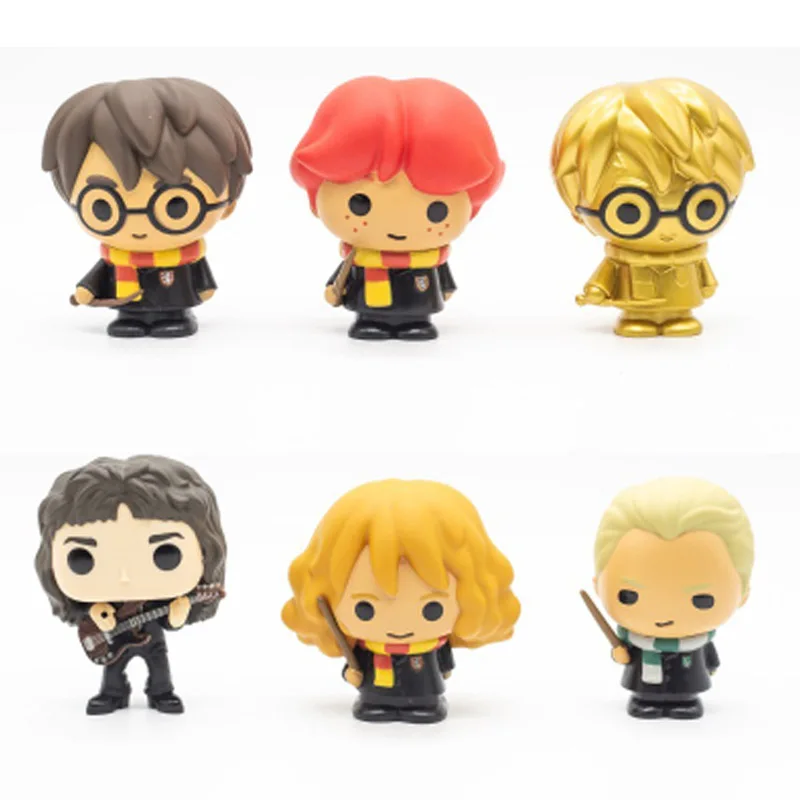 Original Anime Harris Figures Potter Q-version Big Head Doll Hermiones Ron Malfoy Model Collection Ornaments Kids Toy Gifts